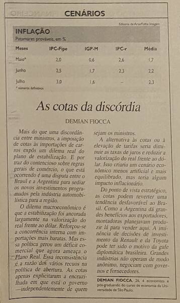 Demian Fiocca coluna Folha de São Paulo